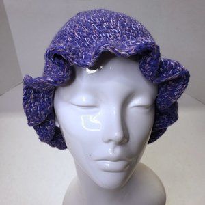 Women Purple Multicolor Crochet Handmade Wavy Cute Bucket Hat Beanie New